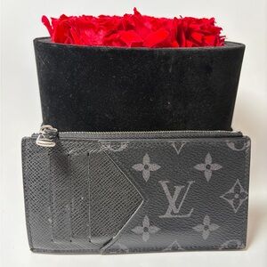 Louis Vuitton Monogram Eclipse Taiga Coin Card Holder